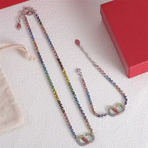 Geometric trendy necklaces designer shine colored crystal necklace high-end sense necklace mother s day engagement jewelry gift wholesale zl182 I4