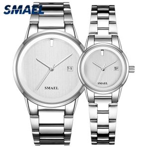 Teklif set çift lüks klasik paslanmaz çelik saatler muhteşem gent bayan 9004 su geçirmez moda watch set195p2652