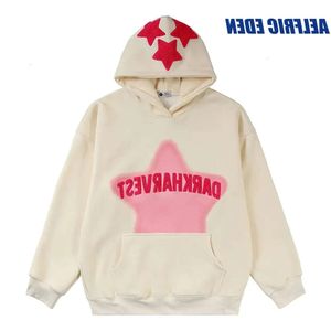 Aelfric Eden Vintage broderi stjärna hoodie män y k hip hop casual pullover japansk hajuku streetwear tröja huva