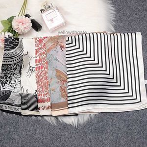 Silk Scarves Silk Scarves Spring Fashion Versatile Silk Square Scarves High Grade Scarves Womens Display White Neck Protection Scarves