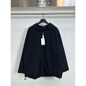Solid Black Casual Mens Jacket CoaJacket Autumn Fashion Outdoor Hoodies Coats Windbreakers Size XS-L FZ2403205