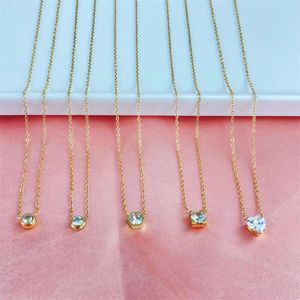 screw choker necklaces carter jewelry ox horn Necklace simple titanium steel inlaid Zircon Pendant Necklace stainless steel non fading jewelry