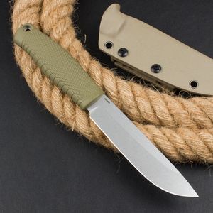 Högkvalitativ H3887 High End Straight Knife 14C28N Stone Wash Blade Full Tang Kraton Handle Outdoor Camping Vandring Knivar med Kydex