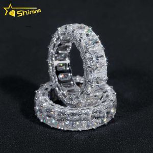 Tasarımcı Sıcak Satış Hip Hop S925 10K 14K 18K Gerçek Altın Düğün Tam Laboratuar Grown VVS Moissanite Diamond 925 Mücevher Nişan Sonsuzluk Band Ring