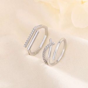 Dünner Ring mit funkelndem Diamant im japanischen und koreanischen Stil für Männer