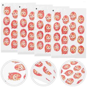 Gift Wrap 4 Sheets Year of the Dragon Spring Festival Decoration Door Stickers kinesiska dekaler gåvor härliga dekorationer