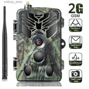 Cameras Outdoor 2G 4K high-definition MMS SMS P Trail Wildlife 20MP 1080P Night Vision Cellular Mobile Hunting Wireless Photo Trap Game Camera Q240321