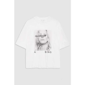 24SS AB Niche Designer T shirt Anines Fashion Slim Classic Style Front and Back Printed English Letter Tee Cotton Casual Versatile Women Round Neck Tshirt