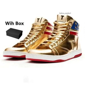 Dress Shoes T Trump Sneakers Basketball Casual Shoes The Never Surrender High-Tops Designer 1 TS Gold Custom Men Outdoor Sneakers Trendy Lace-Up Outdoor With 111