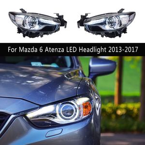 Estilo do carro luz de circulação diurna lâmpada dianteira para mazda 6 atenza led conjunto do farol 13-17 streamer indicadores de sinal de volta faróis