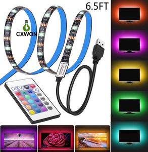 방수 5V LED 스트립 라이트 05m 100cm 2m 30LEDS Flexible 5050 RGB TV 백라이트 USB 케이블 및 미니 컨트롤러 8184078