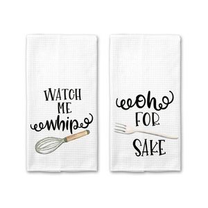 Watch Me Whip, for Fork Sake Funny Cookware Pun Waffle Kitchen Tea Towel Christmas Thanksgiving Gift Napkins K