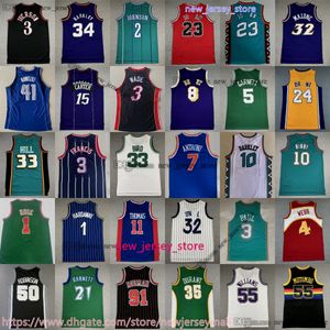 Clássico Vintage Basquete 32 Karl Malone Jersey 50 David Robinson Vince Carter John Stockton Dennis Rodman Manu Ginobili Tim Lebron Duncan Bryant James Jerseys