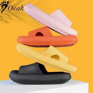 Slippers 2024 Cloud Cushion Slides Fashion Women Summer Soft Thick Platform Bathroom Home Men Indoor Non-slip Anti-slip Female H240325