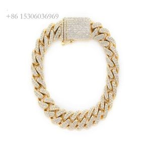 Ny 10mm Miami Cuban Link Earth Minded Diamond Chain Armband Iced Out Bling Charm Hip Hop smycken smycken