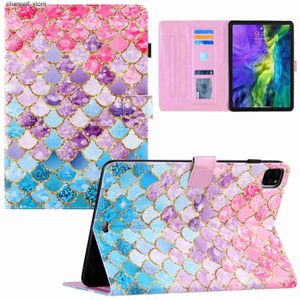 Tablet PC -fodral Bagar Smart Leather Case för iPad Pro 11 2022 Bokstil Stand Insert Card Painted Buckle For iPad Air 5 4 3 9TH 8th 10.2 6th 5Thy240321Y240321