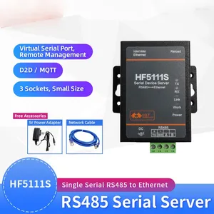 Controle de casa inteligente HF5111S Servidor serial Porta industrial RS485 para Ethernet 3 soquetes Romote Management D2D / MQModbus