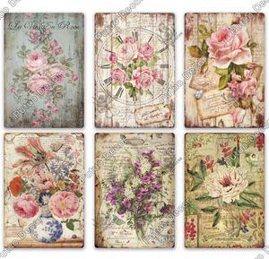 Flower Metal Poster Plaque Vintage Metal Sign Tin Sign Wall Decor for Barn Room Kitchen Garage Iron Painting2229679