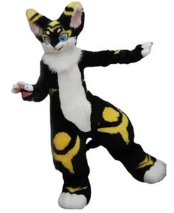 2024 Halloween Long Fur Husky Dog Fox Costume della mascotte Animale del fumetto Personaggio a tema Anime Formato adulto Natale Carnevale Festa di compleanno Fancy Outfit