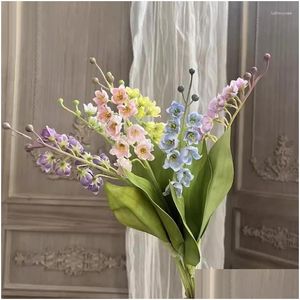 Decorative Flowers Wreaths Lily Of The Valley Artificial Creative Fake Dried Flowerssilk Cloth Flower Plant Home Decor Drop Delivery G Otldh