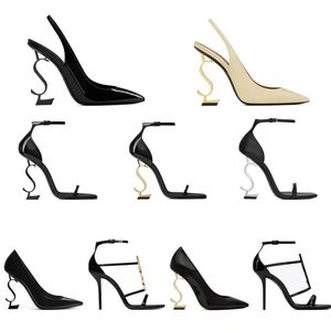 Sandali di lusso opyum hels tacchi designer tacco scarpa abito paris classics women tacchi neri doratura dorato pane di abbigliamento scarpe