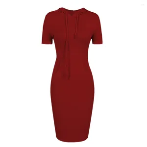 Abiti casual Felpe con cappuccio da donna Felpe invernali a maniche lunghe tinta unita Bodycon Abito autunnale Vestaglia Femme Lunghezza al ginocchio