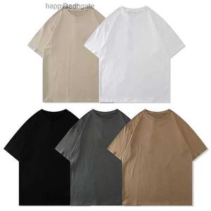 22ss Designer Tide Plain Camiseta para Homens e Mulheres Peito Carta Laminada Manga Impressão High Street Camisetas Soltas Oversize Casual Camisetas 100% Algodão Puro Branco