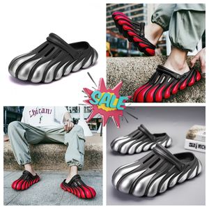 Dragon Hole Shoes with a Feet Feeling Thick Sole Sandals Summer Beach Men's Shoes Toe Wrap GAI breathe freely size Painted Five Claw thick sole silvery size40-45