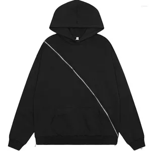 Hoodies masculinos streetwear hip hop casaco zippe com capuz sweatershirt oversized solto pullovers casual y2k