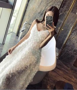 Tüy saçaklı şifon giyim elbisesi tekstil harmanlanmış polyester kumaş püskül doku renk perspektif düğün tüvit diy fabr6285118