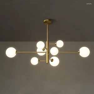 Żyrandole nowoczesna szklana kula LED żyrandol czarny złoto do sypialni mieszkalne stół w jadalni lampa lampa lampa luminaire oświetlenie