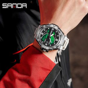 Sanda Hot 판매 새로운 전자 남성 패션 트렌드 야외 스포츠 나이트 라이트 방수 및 충격 방지 경보 시계
