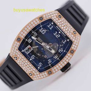 Moissanite Pilot Wristwatch RM WRIST WATCH RM005 مرصع مع T Square Diamond Rose Gold Automatic Machinery Swiss Swiss