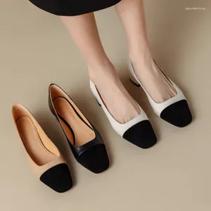 Dress Shoes 2024 Summer Fashion Color Matching Professional Shallow Mouth Casual Sexy Low Heels Comfortable Banquet Women's High