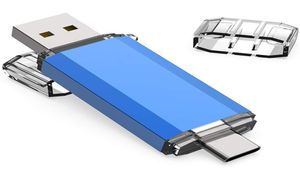 Unidades flash USB 3 em 1 USB30 Type C OTG Pen Drive 32GB 64GB 128GB Pendrives de alta velocidade Varanda 7890716