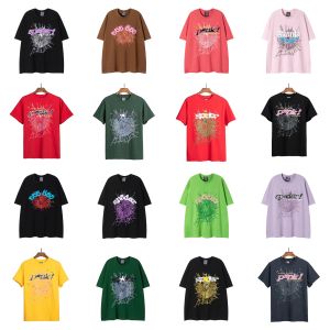 Designer-Männer-T-Shirt Pink Young Thug Sp5der 555555 Mans-Frauen-Qualitäts-Schaumdruck-Spinnennetz-Muster-T-Shirt Mode-Y2K-Top-T-Shirts US-Größe S-XL