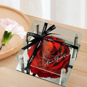 Decorative Flowers Rose Flower Gifts Romantic Tabletop Ornament Petal For Women Mom Wife Mother's Day Wedding Valentine's Bridal Shower