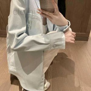 Women's Blouses & Shirts Designer 2024 Spring Academy Style Heavy Industry Hot Rolled Diamond Shirt Loose Lazy Versatile Style Shirt High end Casual Coat VSGO