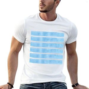 Polo da uomo Righe acquerello - Jeans blu lavati sbiancati T-shirt con motivo sfumato T-shirt vintage Anime da uomo