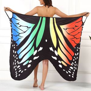 Sexy Schmetterling Print Cover Up Bademode Frauen Kleid Sommer Tunika Bikini Bad Sarong Wrap Rock Badeanzug Elegante Dame Beachwear