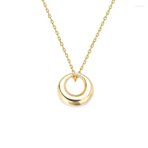 Ciondoli VENTFILLE Argento sterling 925 Zircone Cerchio geometrico Clavicola Collana pendente Accessori gioielli di moda da donna