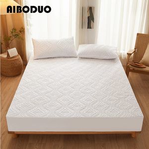 Quilted Waterproof Mattress Topper Fitted Sheet With Elastic Bed Cover Protector Pad Bedspread For Singledouble Pillowcase 240304