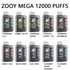 Penna Vape ZOOY MEGA 12000puffs: livelli di nicotina del 2% e 5%, bobina d'olio separata