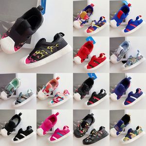 Kids Sneakers Superstar Running Shoes Casual Boys Girls Children Black White Outdoor Shoe Shell Head slip on clogs Trainers kid youth toddler Sport Classic Sneaker