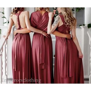 Sukienki swobodne długość drzew róży długą Maxi Infinity Convertible Formal Finer Seksowna druhna wieczorowa sukienka ślubna 230419