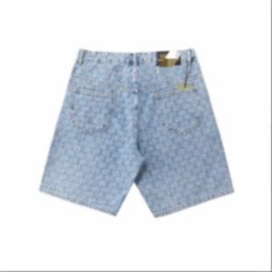 Mens Shorts Designer Jeans for Men High Gram Spring/summer New Personalized Distressed Washed Denim Shorts Classic Full Print Jacquard Korean Version Trendy 74s3
