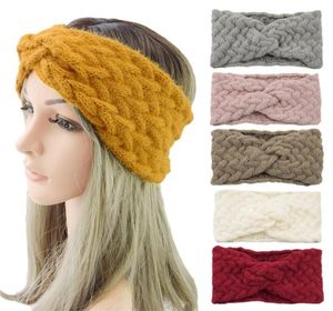 Dziewczęta Knifotyczne opaski na głowę Turban szydełek zimowe ciepłe ucho na głowę elastyczna opaska do włosów Kobiety Hair Accessories3166274