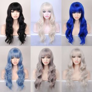 Wig Air Biange Long Curly Hair Curly Multi-Color Anime parrucca
