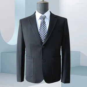 Men's Suits 2024 Spring And Autumn Two Button Black Gray Suit Collar Coat Fashion Warmth