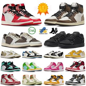 1 Low Reverse Mocha Basketball Shoes for Men Women 1s Black Phantom Olive High Unc Lost And Found Chicago Fierce Pink Mens Sports Sneakers Size 36-47
